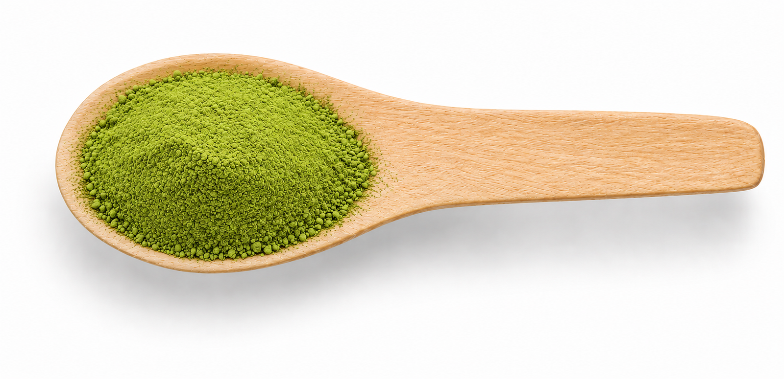 Cuchara de madera con Matcha Latte Laqtia